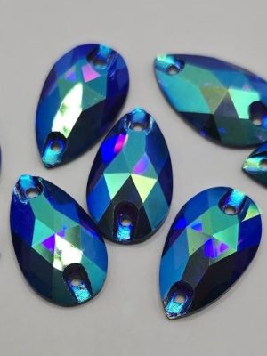 Sapphire AB Teardrop Sew On Feature Stone (4-8 pcs)