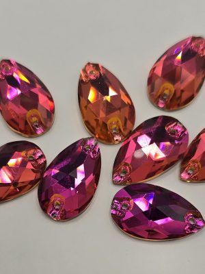 Cerise Zahira Teardrop Sew-On Feature Stone
