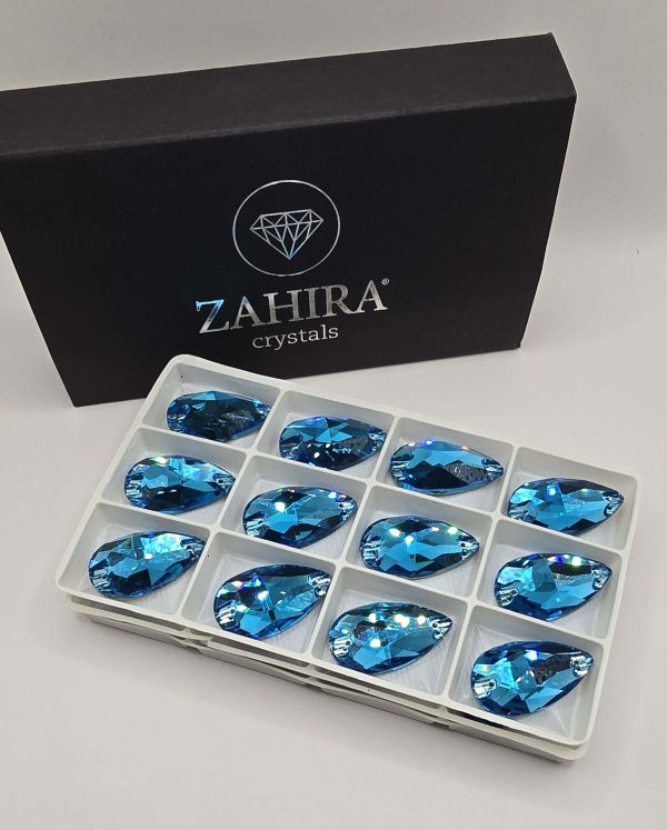 Aquamarine Teardrop Sew On Feature Stone (4-8pcs) - Image 2