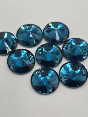 Caribbean Round Rivoli Sew-On Feature Stone