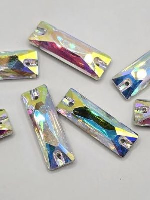 Crystal AB Baguette Sew-On Feature Stone