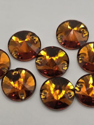 Gingerbread (Dark) Round Rivoli Sew-On Feature Stone