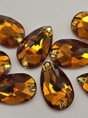 Gingerbread (Dark) Teardrop Sew-On Feature Stone