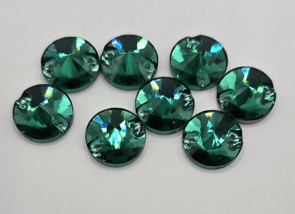 Emerald Round Rivoli Sew-On Feature Stones