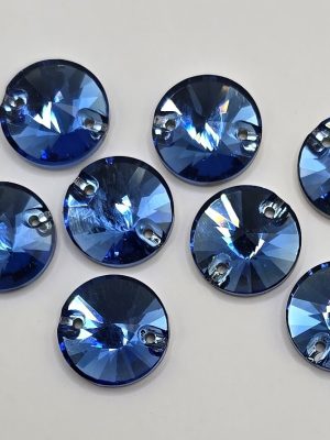 Sky Blue Round Rivoli Sew-On Feature Stone